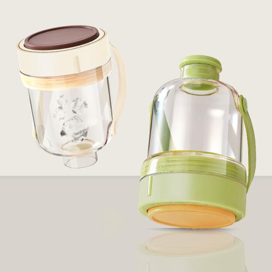 Eiswürfelform aus Silikon für Flaschen mit praktischem, herausnehmbarem Design, 380 ml, flexibel, mehrschichtig stapelbar, ideal für unterwegs