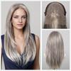 Synthetic 13x6 Lace Wigs Long Straight Hair Gray Ombre Wigs Daily Use Party Wig for White Women Heat Resistant
