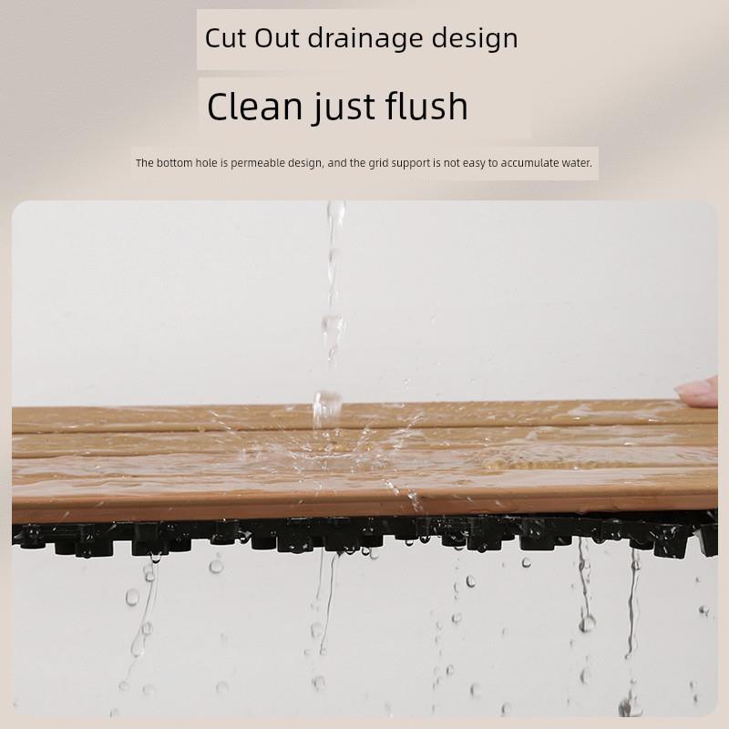 Outdoor Interlocking Flooring, Outdoor Plastic Wood Flooring, Balcony Bathroom Floor Mat, Environmentally Friendly, Anti-Corrosion, No Joist Terrace