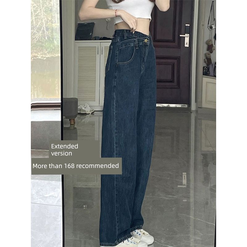Black Asymmetrical Plus Size Ladies Pear Shapes Denim Slate Gray, Extended Length M