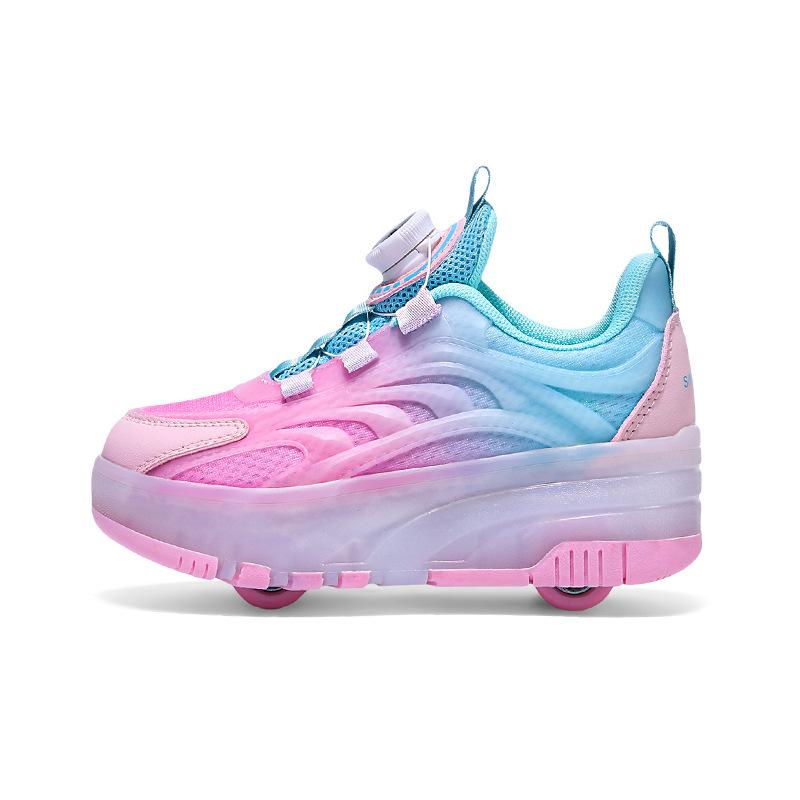 Runaway Shoes Children 6-12 Years Old Skates Girls Double Wheel Shoes Can Be Accepted Boys Luminous Roller Skates