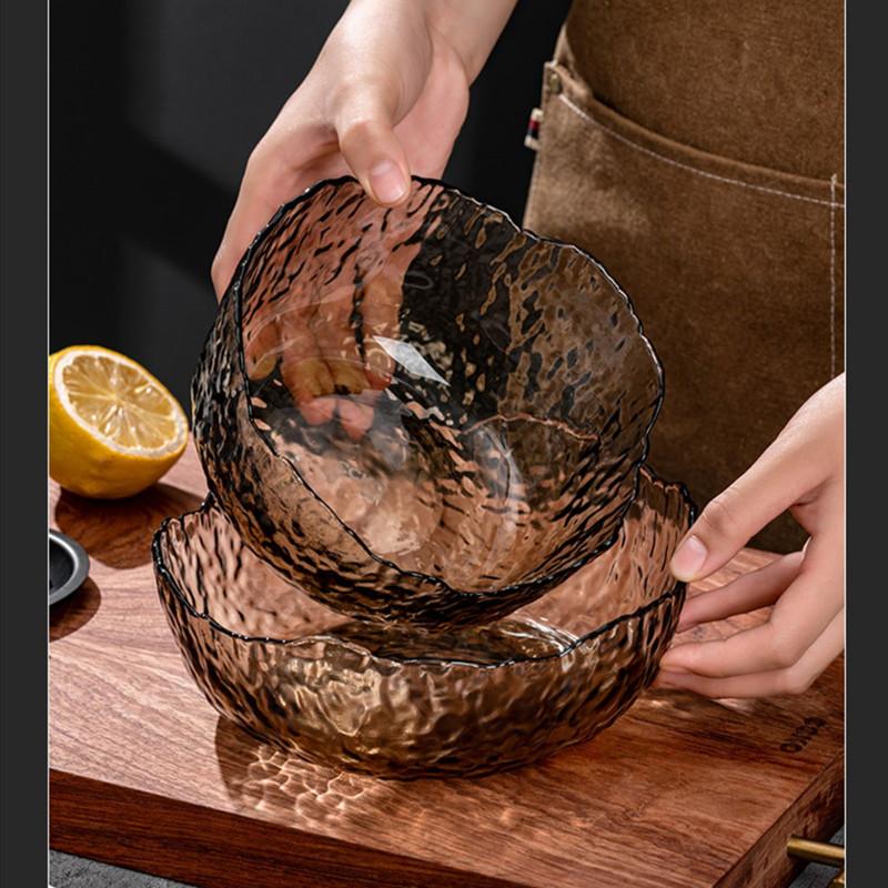 Japanese Glass Bowl Exquisite High Quality Tableware Home Soup Bowl Dessert Fruits Dishes Salad Bowl Kitchen Accessories