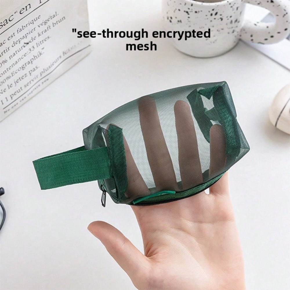 Mesh Digital Storage Bag Ins Wind Travel Data Cable Earphone Power Bank Finishing Bag Multi-purpose