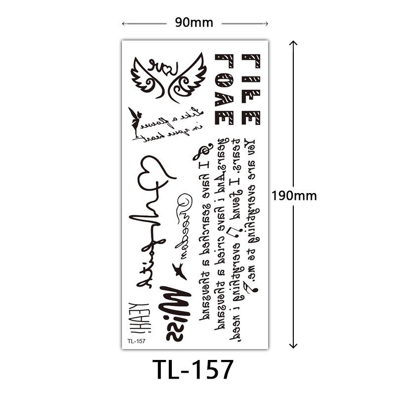 Flower Tattoo Stickers, Color Sketch Tattoo Stickers, English Letters, Wedding Photography Tattoo
