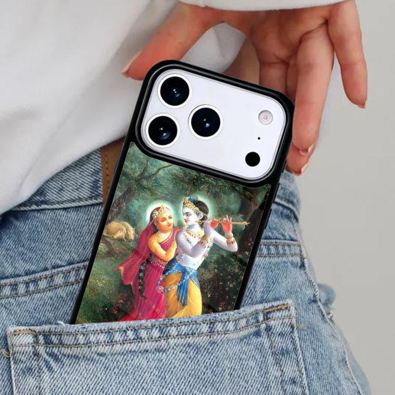 Lord Krishna Radha Phone Case for iPhone 17ProMax 12 13 14 15 16e 17 Pro Max Plus Air Cover