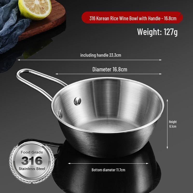 Korean Style 316 Stainless Steel Rice Wine Bowls - 10 Pack