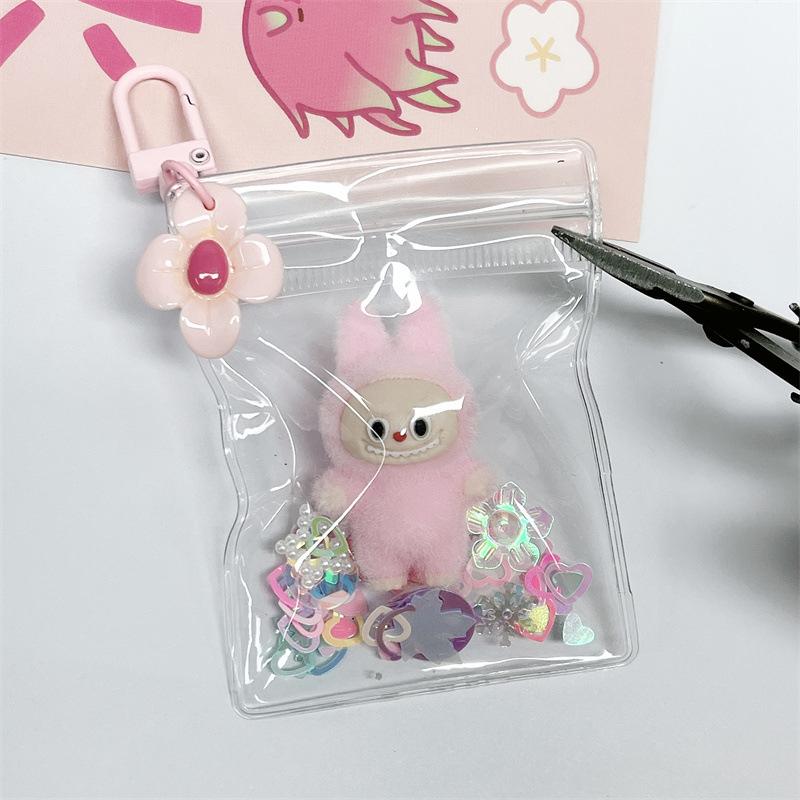 

Милая плюшевая мини-кукла, прозрачная сумка для хранения, подвеска, креативный дизайн, крутой мультяшный брелок