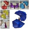 Semicircle Praise Dance Flags Colorful Belly Dance Fan Elegant Dance Props Flag  Sports Games