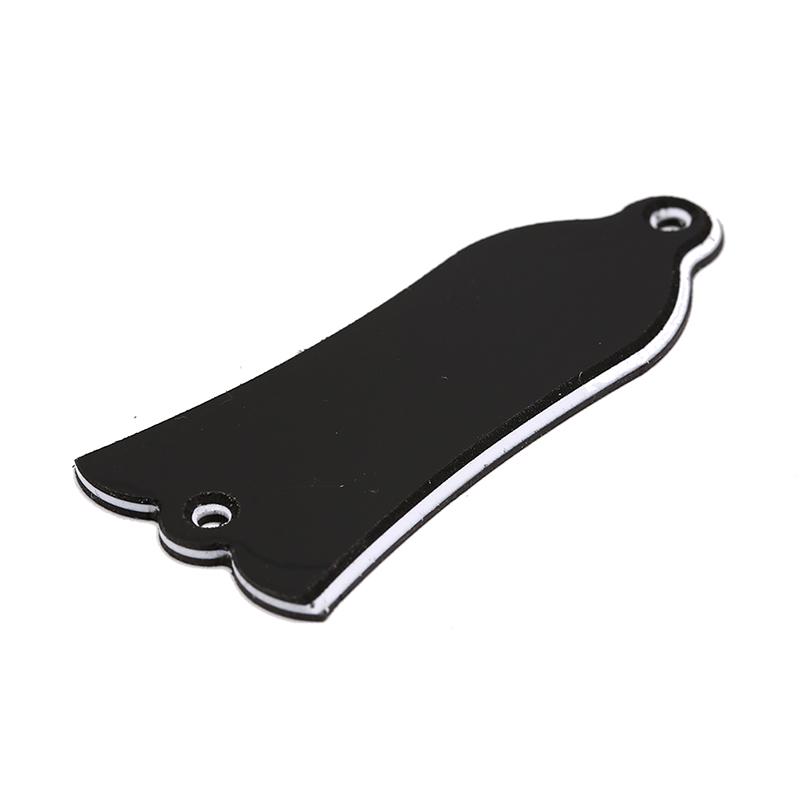 2 Holes Bell-Shaped Pvc Truss Rod Cover Plate Scroll Plate For Guitar Black