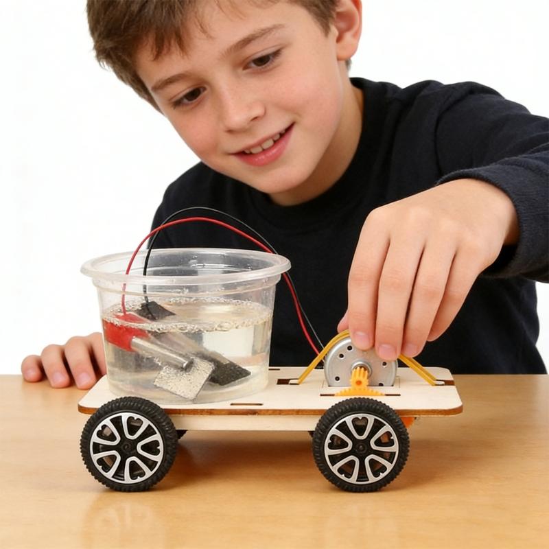 Friendly Saltwater Energy Toy Car Wooden Salt Water Power Vehicle Model Set For Students Science Education Projects