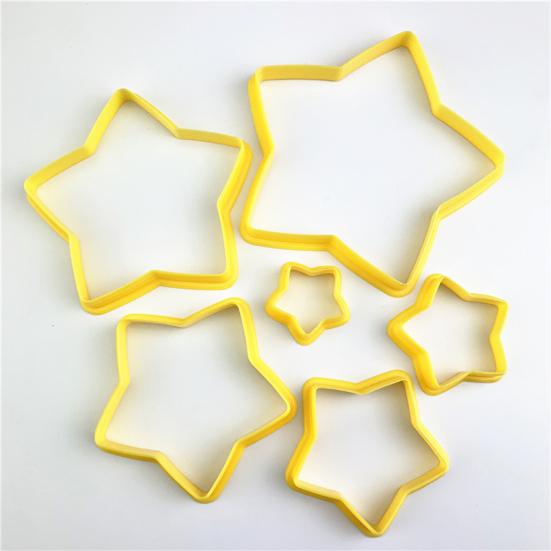 1 Set Tagliabiscotti Forma di Fiore Fai da Te Plastica Pentagramma Cuori Stampini per Cottura Stencil per Bambini