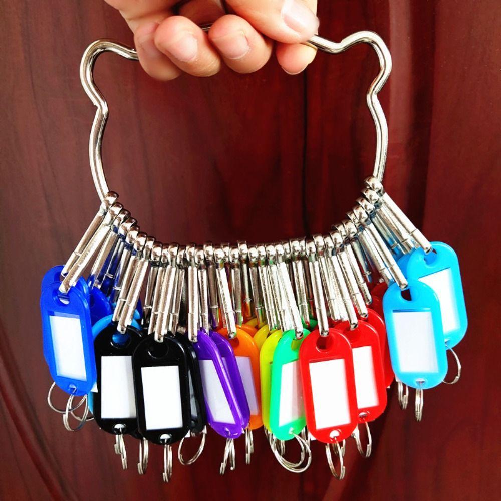16/26/36 Pieces Plastic Key Ring With Number Plates Key Chains Key Tags  Key Classification