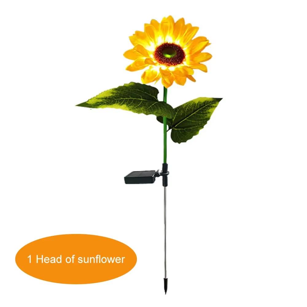Solar Sunflower Light 1/3 Heads Outdoor Lawn Lights Waterproof Simulation Flower Landscape Lamp For Home Garden Christmas Decor