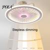 Ceiling Fan Lamp Warm White Light Multifunctional Three Colors Adjustable Modern Minimalist Remote LED Control for Living Room Household Supplies