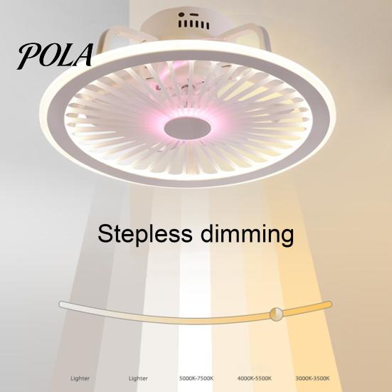 Ceiling Fan Lamp Warm White Light Multifunctional Three Colors Adjustable Modern Minimalist Remote LED Control for Living Room Household Supplies