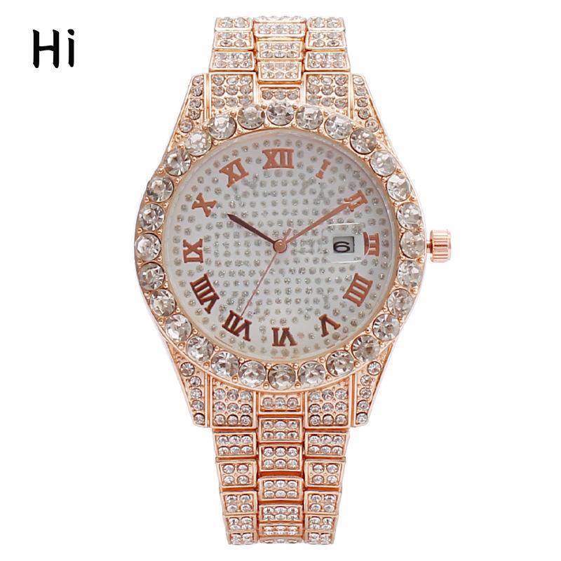 

Gypsy Star Fashion Roman Pattern Full Diamond Женские часы Женские часы серебряный