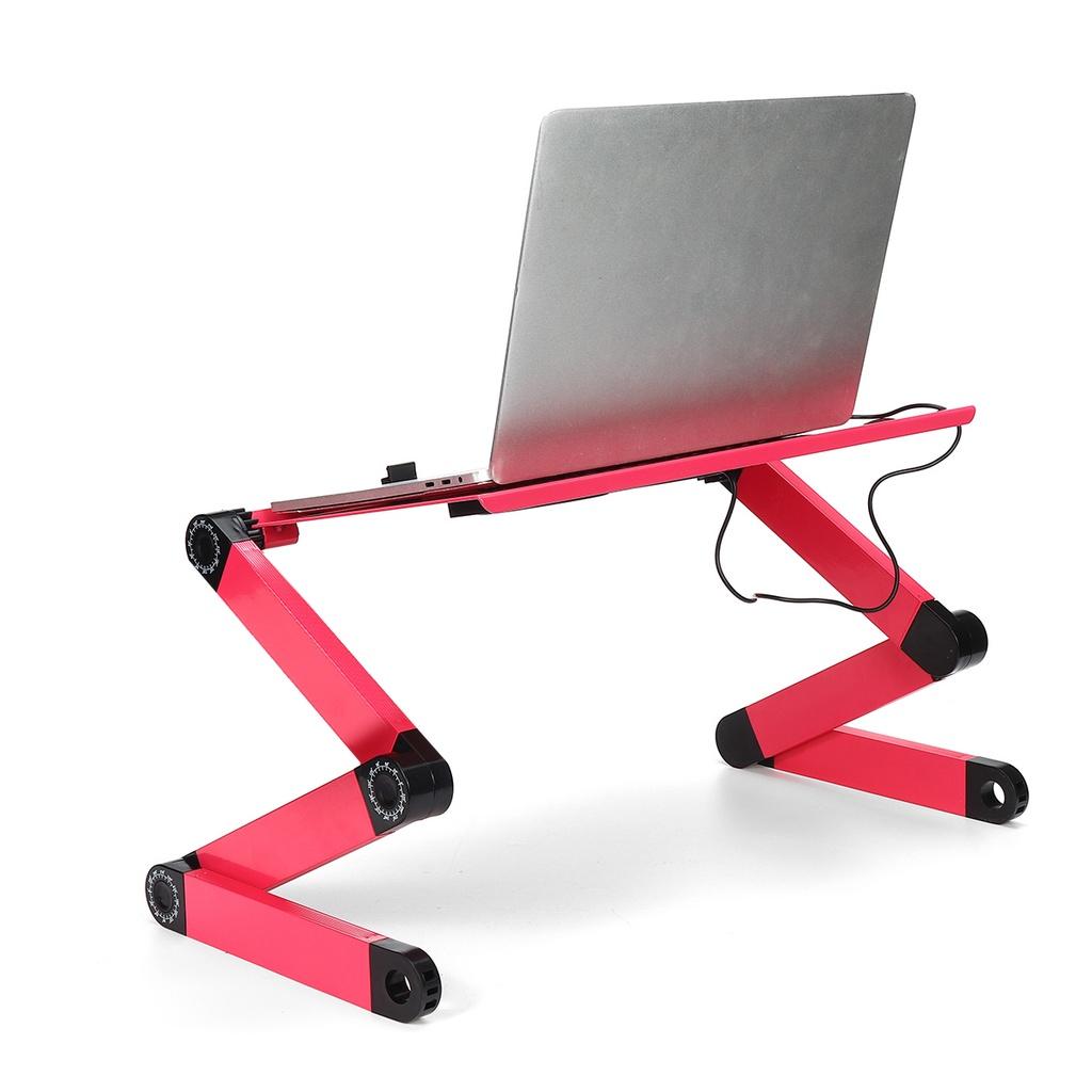 Folding Table Laptop Desk USB Portable Aluminum Alloy Adjustable Notebook Stand for Bed Sofa Laptop Table Home Office Computer Desk