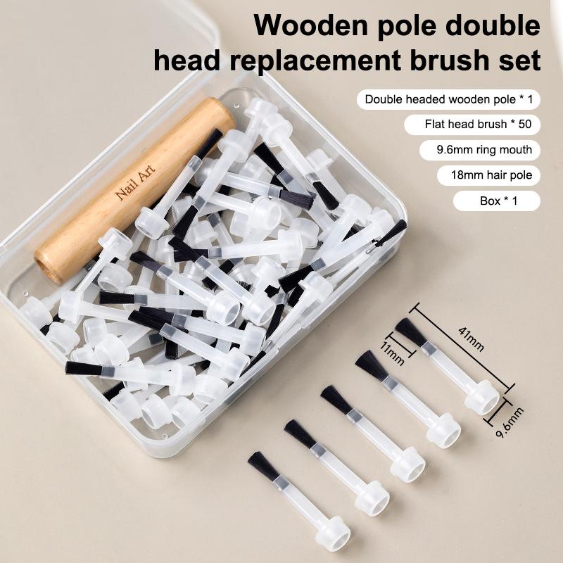 1Box Disposable Nail Polish Brush Nail Polish Bottle Replacement Head Brush Nail Art Brush Liquid Applicators Manicure Tools