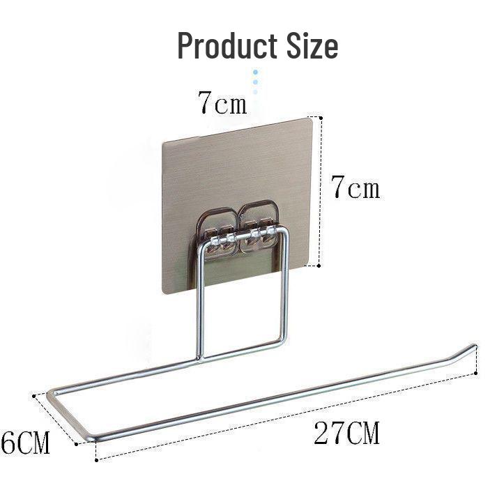 Punch-Free Lazy Dishcloth & Paper Towel Rack - Kitchen Roll Hook Organizer