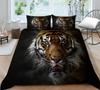 3D Tiger Pattern Quilt Cover Home Bedding Set AU Full Size Single/Double Home Decoration