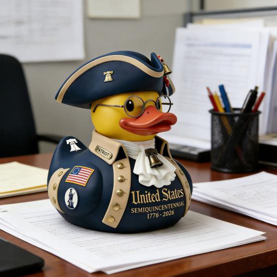 American Independence 250th Anniversary Duck Figurine Patriotic Resin Veteran Duck Statue for 4th of July Independence Day Celebration