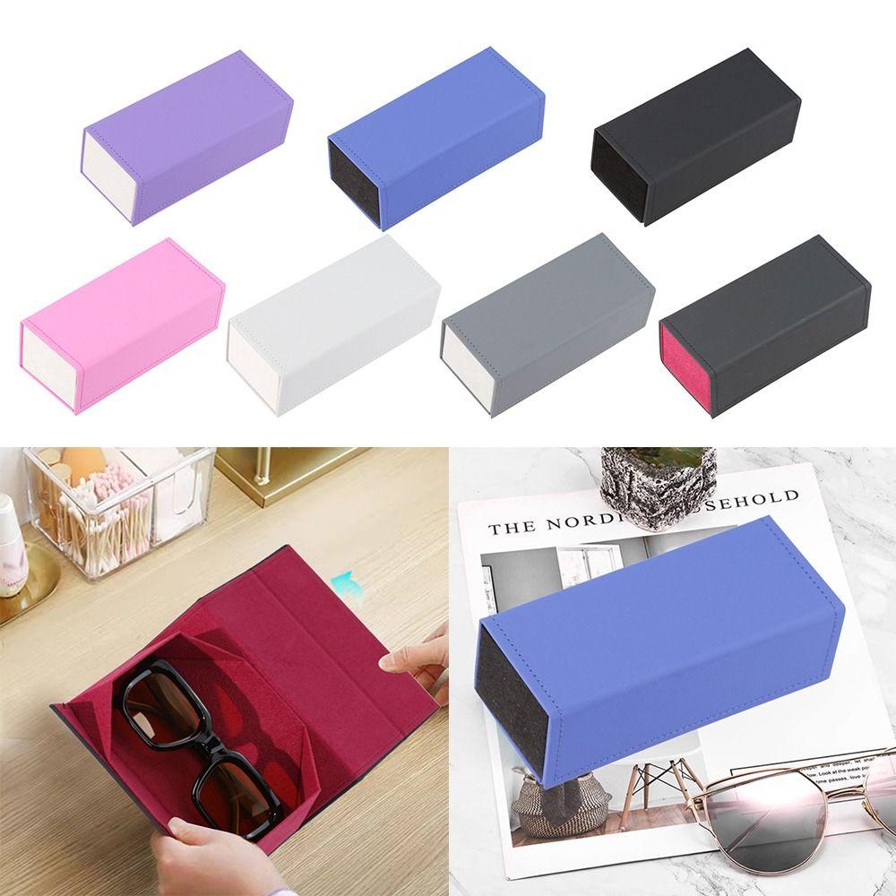 

Rectangle Folding Glasses Box PU Eyewear Protector Reading Eyewear Case Men Women