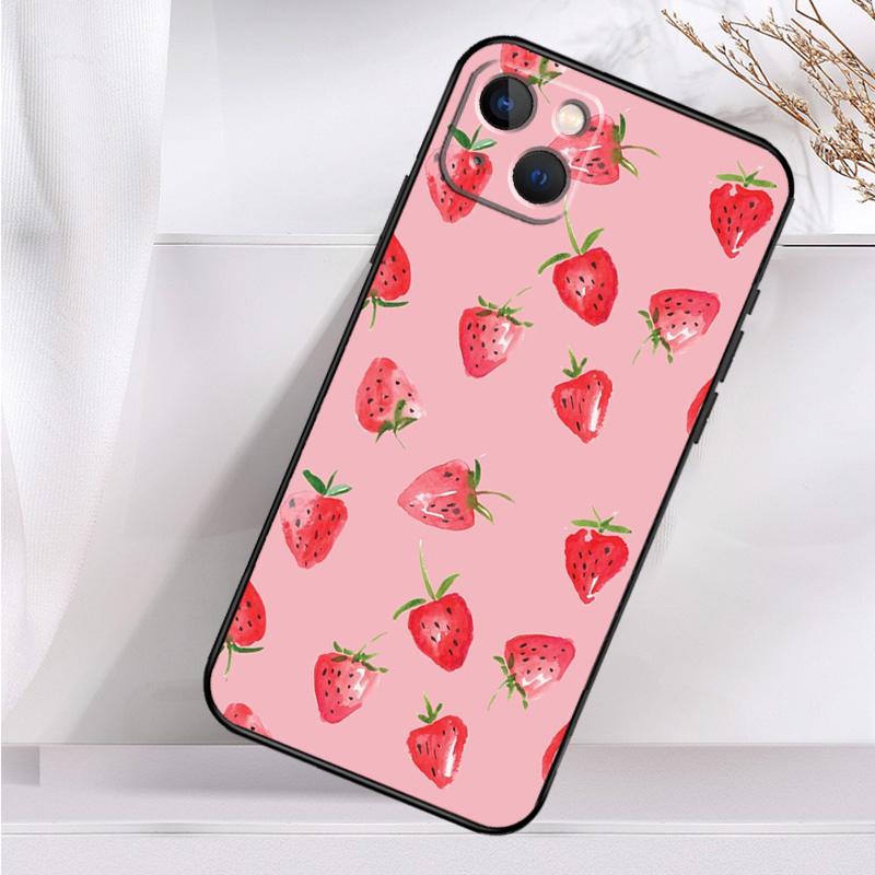 Cute Strawberry Shockproof Case For iPhone 17 11 14 15 16 Pro Max Plus 12 13 Mini 16e 17 Air Phone Cover