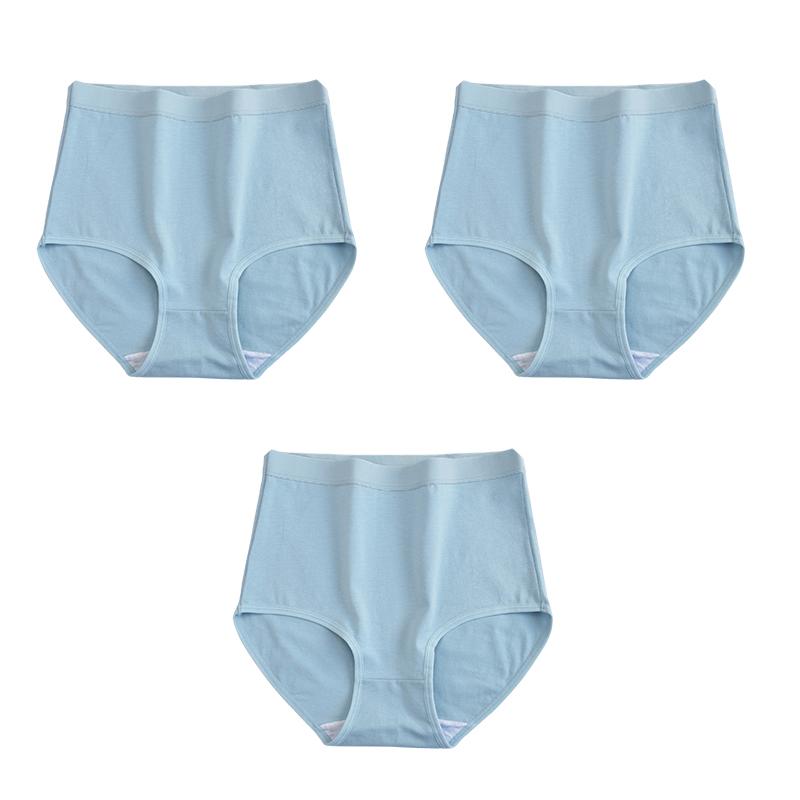 YUOOLAR 3 Adet/Grup M-XXXL Büyük Beden Pamuklu Kadın Külot Nefes Alabilen Yüksek Bel Külot Rahat Düz Renk İç Çamaşırı Yumuşak Külot