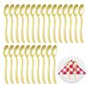 25-teiliges Party-Tischgeschirr-Set Goldenes Besteck Tischgeschirr für das Abendessen Verschleißfestes Geschirr mit komfortablem Griff für Hochzeitspicknick