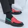 Fashion Britain Trend New Retro Pointed Mixed Color Slip On Flats Shoes Men Casual Penny Loafter Formal Dress Footwear Zapatos Hombre