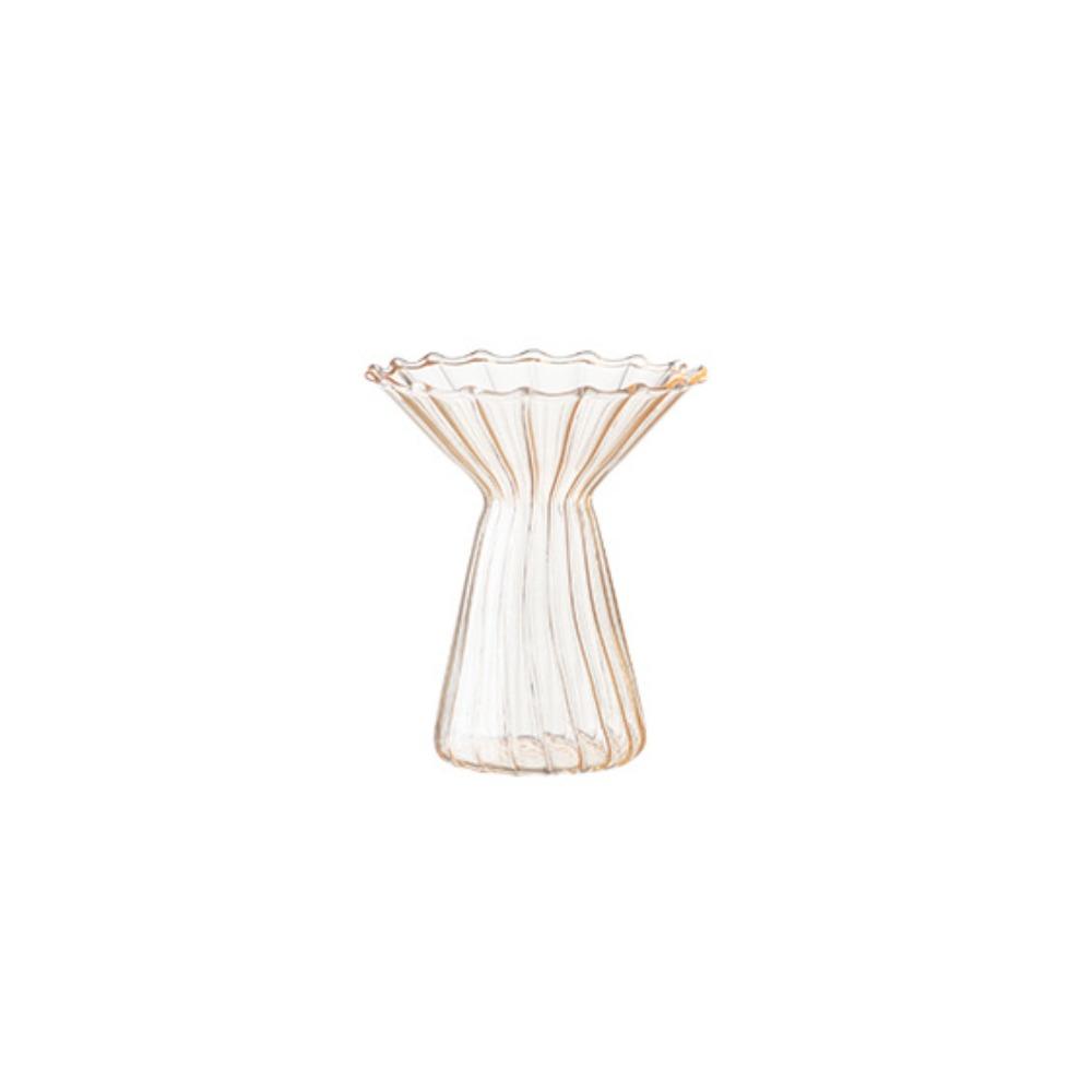Colored Hydroponic Vase Vertical Striped Flower Pot Terrarium Decorative Vase Office