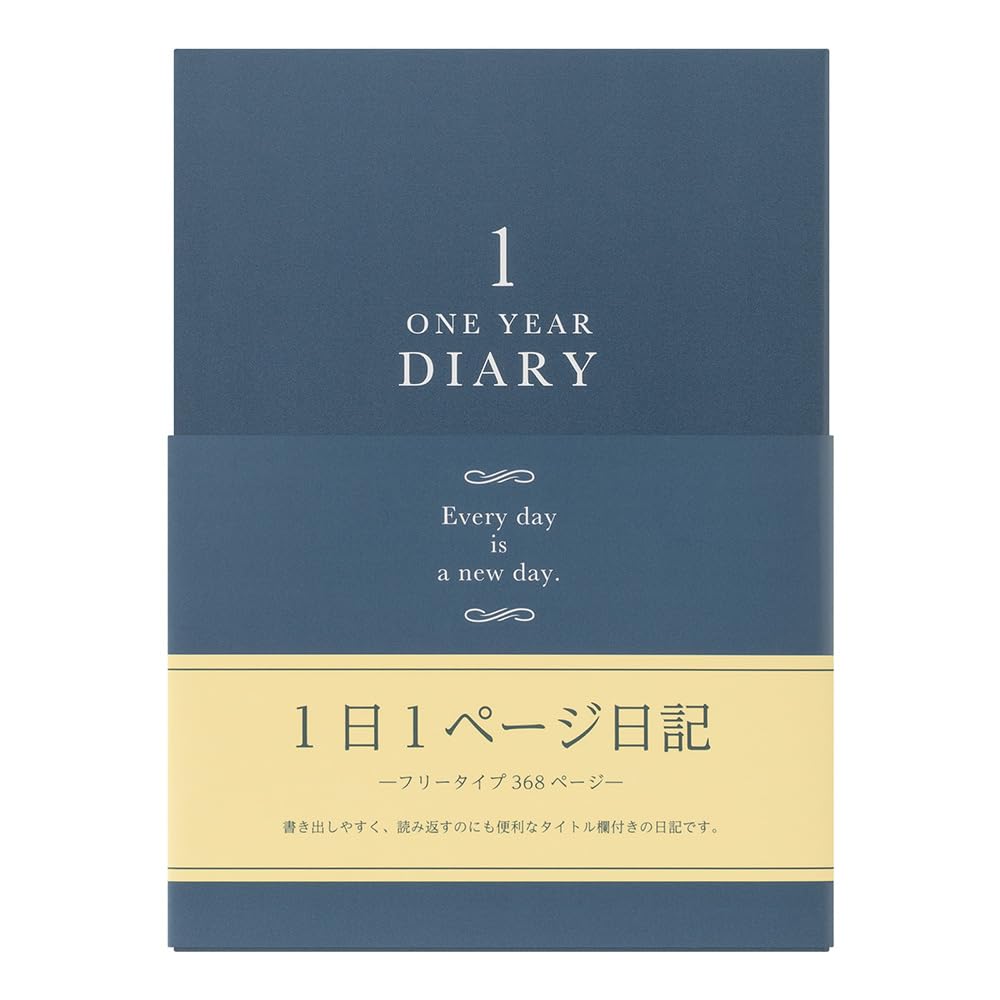 Midori 1 page per Western 12844006 Diary, day, style, синий