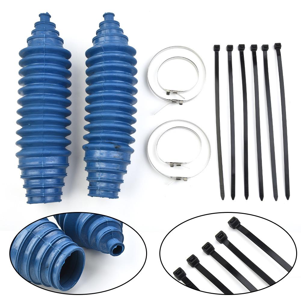 2 Set Gaiter Pinion Boot Accessory Blue Kit Parts Rack And Pinion Steering Boot Replacement Silicone High Quality