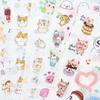 6 Sheets/Set Korean Version Cartoon Transparent PVC Stickers Cute Animal Kawaii Self Adhesive Kids DIY Scrapbooking Sticker