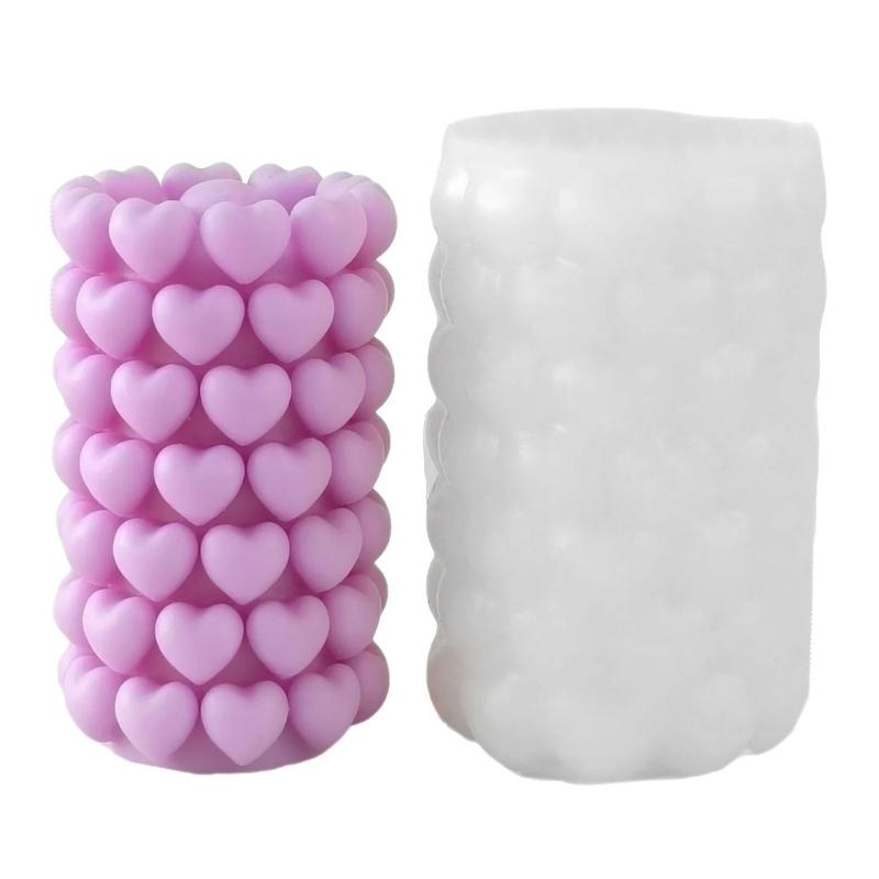 Elegant Heart Cylinder Candle Making Mold Perfect For Handmade Scented Candle And Gift