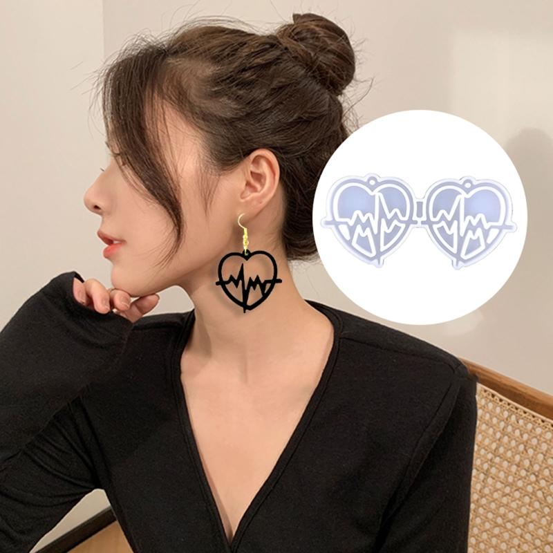 Epoxy Love Heart Mold Silicone Earrings Mold Handmade Fashion Jewelry Molds for Resin Jewelry Making Pendant Crafts