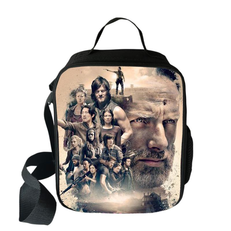 Classic Crossbody The Walking Dead Lunchbox Thermal insulation Food Lunch Bag 3D Printed Picnic Insulated Handbags Ice Bags