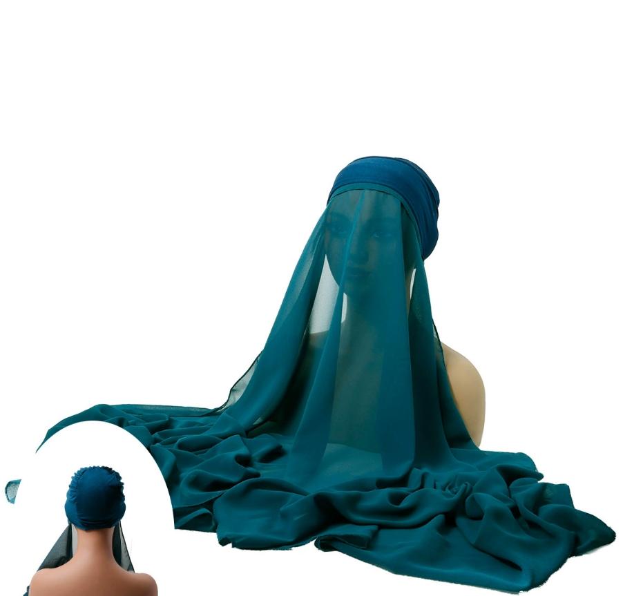 Ramadan Instant Hijabs Chiffon Hijab Scarf With Jersey Caps Bonnet Brand Design Muslim Scarf Women Islamic Underscarf Hijabs