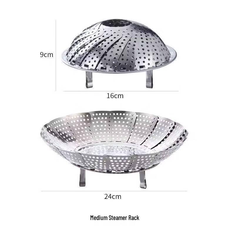 ZISIZ 304 Stainless Steel Foldable Steamer Rack
