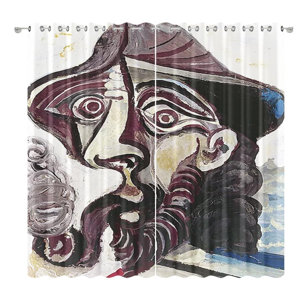 Abstract Curtain Cloth Bedroom Living Room Balcony Blackout Curtain Office Hotel Insulation Curtain