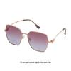 Polygon Metal Sunglasses 8719: Stylish Large Frame, Slimming, UV Protection, Polarized.