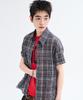 LEIRE Vintage Wrinkle Check Short Sleeve Shirt [Charcoal]