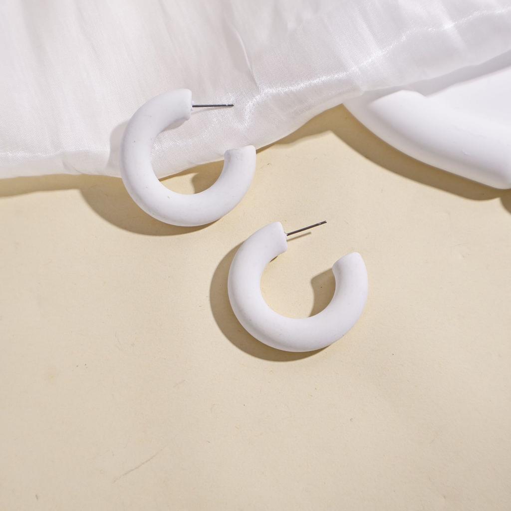 New Candy Color C Ring Stud Earrings Acrylic Earrings Simple and Fashionable Personalized C-shaped Earrings Ear Jewelry Women