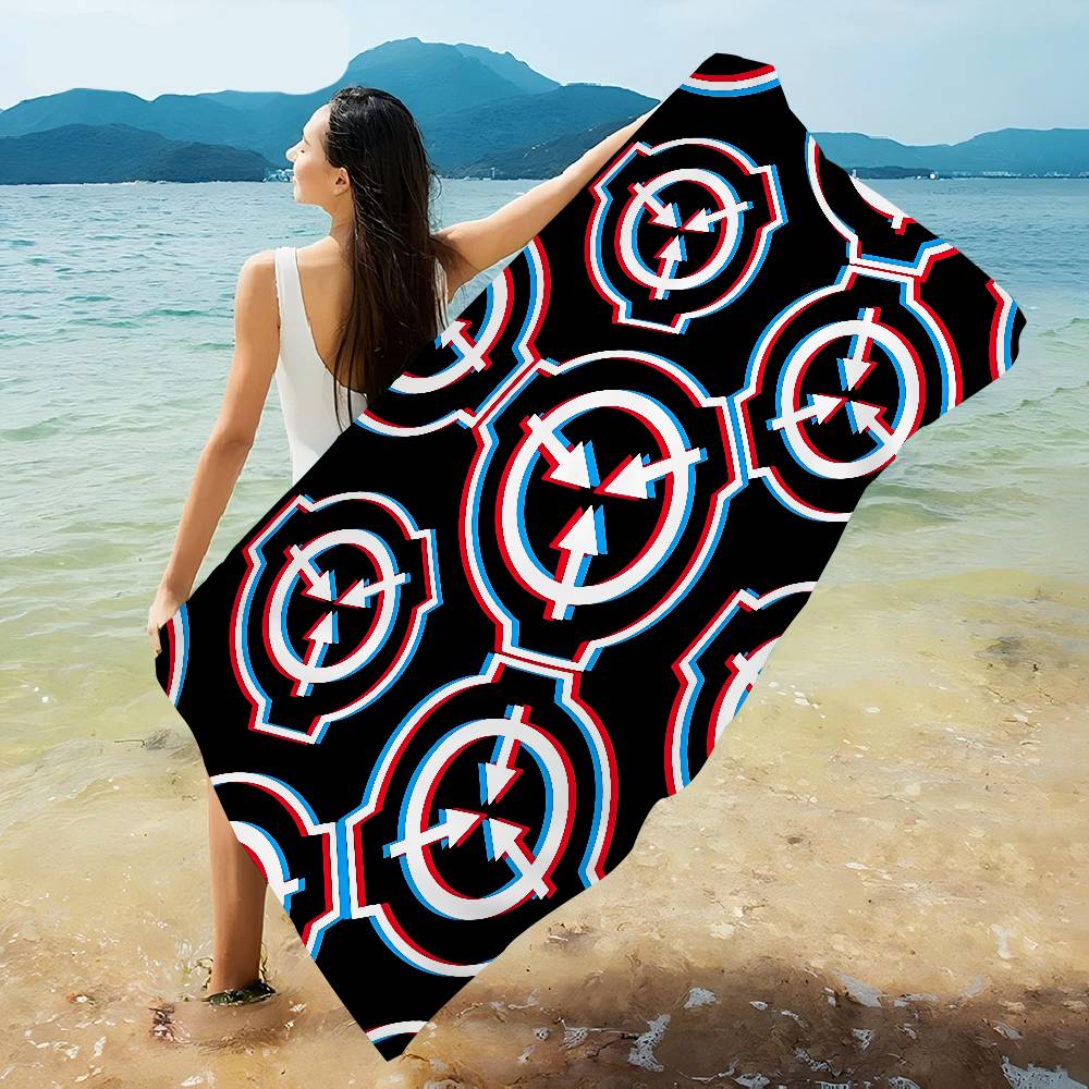 Popular Scp F-Foundation Game Foundation Beach Swimming Towel Soft Absorbent Washcloth Children's Gifts For Travel Camping Gym