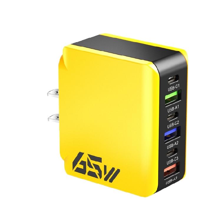 6 Port USB Charging Block 65W with Dynamic Power Allocation Charging Station ABS Texture Suitable for Various Devices