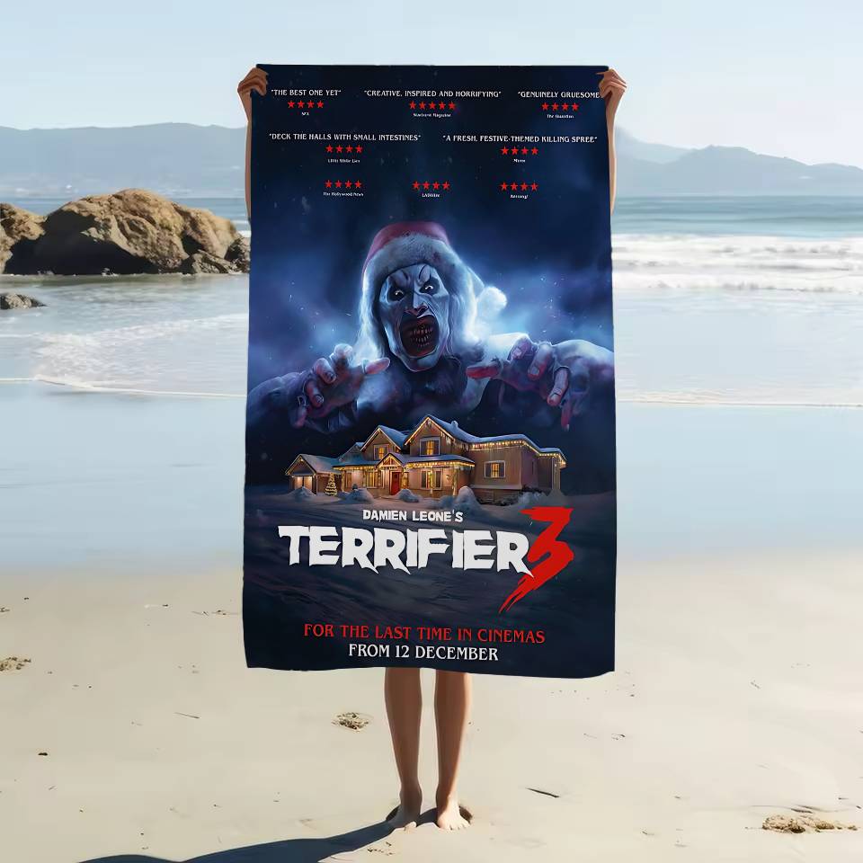 Terrifier 2 Horror Movie Microfiber Beach Towel Absorbent Quick Dry Soft Yoga Swimming Resort Mountain Climbing Towel