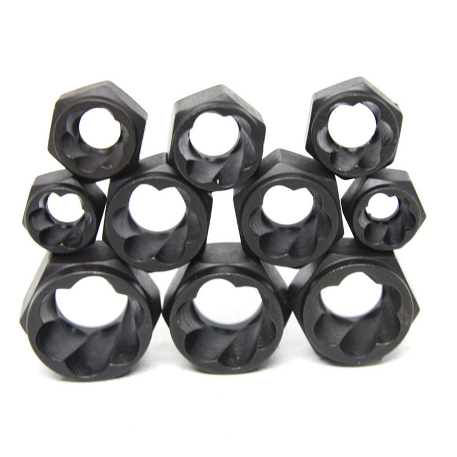 11Pcs Damaged Nut Bolt Remover Extractor Tool Set (#1-#10) Metric w/Box
