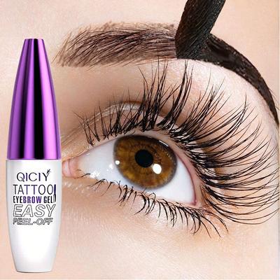 4-color Tattoo Peel Off Eyebrow Gel Tint, Semi Permanent Brow Tint Waterproof Transfer-proof for Fuller & Defined Looking Brows