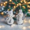 Tiny Snowman Figurine Tabletop Ornament Miniature Resin Snowman Sculpture For Mantels Porch Holiday Party Centerpieces