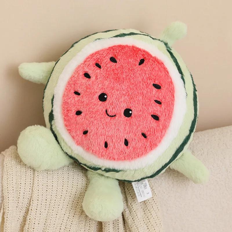 Kawaii Wassermelonen Plüschtiere Lustige Cartoon-Frucht gefüllte Kissen Weiche Sofa-Stuhl-Kissen Niedliche Heimdekoration Kindergeschenk 40cm